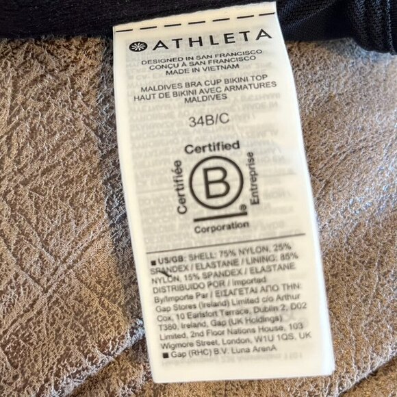 Athleta Woman's Black High-Neck Underwire Bikini Swim Beach Top Sz 34B-C - Picture 6 of 12